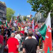 The march went through Swansea to a rally