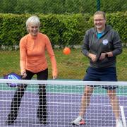 Judy Murray (left) and former Commonwealth Games table tennis player Lucy Elliott at the Cromlix Hotel in Perthshire