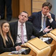 Humza Yousaf said Douglas Ross was trying to 'dodge' talking about Boris Johnson at today's FMQs