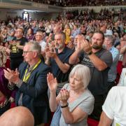 SNP supporters during First Minister Humza Yousaf’s speech at the SNP Independence Convention at the Caird Hall in Dundee