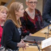 Communities Secretary Shirley-Anne Somerville speaking in the Scottish Parliament