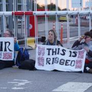 Activists blocked the gates at the Ineos plant in Grangemouth