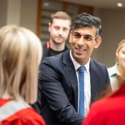Prime Minister Rishi Sunak during a visit to St Fergus in Aberdeenshire on Monday
