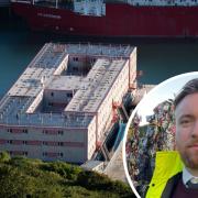 Ruairi Kelly, inset, lived aboard the Bibby Stockholm for half a year and thinks it is not suitable accommodation for asylum seekers