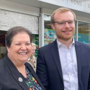 Jackie Baillie alongside Labour's Rutherglen and Hamilton West candidate Michael Shanks