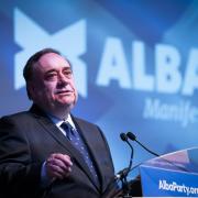 Alex Salmond speaking at an Alba Party event in Dundee