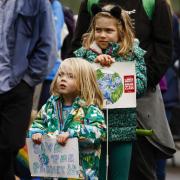 Young protesters demonstrate in Glasgow in late 2022 to mark one year since the COP26 climate summit