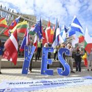 Yes for EU outside the Scottish Parliament, where next weekend's rally will take place