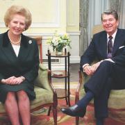 Former Prime Minister Margaret Thatcher with former US President Ronald Reagan