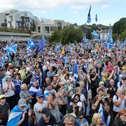 Believe In Scotland and Yes For EU rally for an independent Scotland, Edinburgh