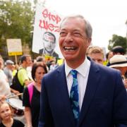 Nigel Farage pictured at an anti-Ulez protest in London