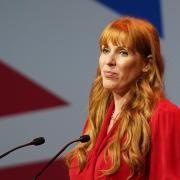 Angela Rayner speaking at the Labour Party Women's Conference in Liverpool