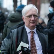 Craig Murray pictured at Westminster Magistrates Court for Julian Assange's extradition hearing in 2021