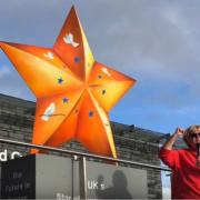 The star outside the Welsh Parliament