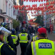 Met Police officers scuffle with right wing groups in Chinatown