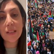 Nadia El-Nakla delivered an emotional message to pro-Palestinian demonstrators on Armistice Day