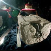 The Stone of Destiny was targeted by protesters at Edinburgh Castle on Wednesday