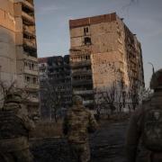 Ukrainian soldiers of the 72nd Mechanized Brigade on duty as Russian attacks on the city of Vuhledar, where a 'tank duel' is taking place between the two armies, continue in Donetsk Oblast, Ukraine