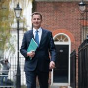 Chancellor of the Exchequer Jeremy Hunt leaves 11 Downing Street, London, for the House of Commons to deliver his autumn statement. Picture date: Wednesday November 22, 2023. PA Photo. See PA story POLITICS Budget. Photo credit should read: Stefan