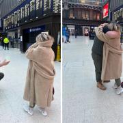 Angela said yes as she received the proposal at Glasgow Central