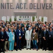 Leaders and delegates pictured at a reception at COP28 in Dubai
