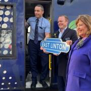 Fiona Hyslop opened a new train station in East Linton