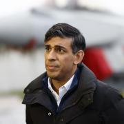 Prime Minister Rishi Sunak during a visit to RAF Lossiemouth military base in Moray, Scotland