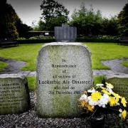 Memorial stones to the victims of the Lockerbie bomb disaster in the garden of remembrance at Dryfesdale cemetery near Lockerbie