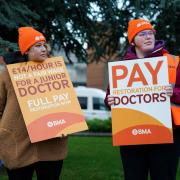 Junior doctors and members of the British Medical Association on the picket line in England