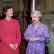 Queen Elizabeth with President of Ireland Mary Robinson at Buckingham Palace
