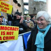 Catalan MEP Clara Ponsati pictured outside Edinburgh Sheriff Court in 2019