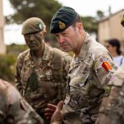British Army chief General Patrick Sanders meeting Ukrainian soldiers