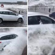 The cars were thrown several meters by the waves
