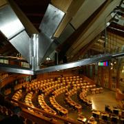 The main chamber of the Scottish parliament in Edinburgh