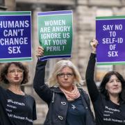 Members of the Scottish Feminist Network outside the Court of Session, Edinburgh