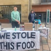 This Is Rigged activists handed out stolen food on Glasgow's Buchanan Street