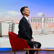 For use in UK, Ireland or Benelux countries only ..BBC handout photo of Chancellor Jeremy Hunt appearing on the BBC1 current affairs programme, Sunday with Laura Kuenssberg. Issue date: Sunday March 3, 2024. PA Photo. Photo credit should read: Jeff
