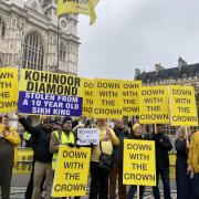Anti-monarchy protesters staged a demonstration outside Westminster Abbey