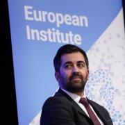 First Minister Humza Yousaf at the London School of Economics for a speech on Tuesday