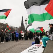 Pro-Palestine marchers in Edinburgh