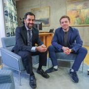 First Minister Humza Yousaf interviewed by Owen Jones in his Scottish Parliament office