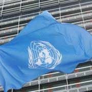 The United Nations flag flies outside its German headquarters in Bonn