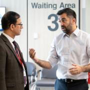 First Minister of Scotland Humza Yousaf during a visit to the National Treatment Centre