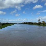The River Dee on Sunday after Storm Kathleen