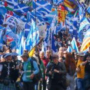 A pro-independence rally in Glasgow organised by Believe in Scotland. Photo: Gordon Terris