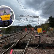 Network Rail has been working on fixing a sinkhole under the track at Caldercruix in North Lanarkshire since Sunday, April 21