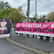 Activists and politicians showed up to protest the potential raid at Easterhouse in Glasgow