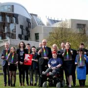John Swinney (centre left) and Shirley-Anne Somerville (centre right) with representatives of the Time for Inclusive Education campaign, LGBT Youth Scotland and Stonewall Scotland