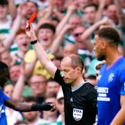 Willie Collum flashes the red card to John Lundstram