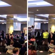 Footage on social media showed Wes Streeting being heckled by pro-Palestine protesters